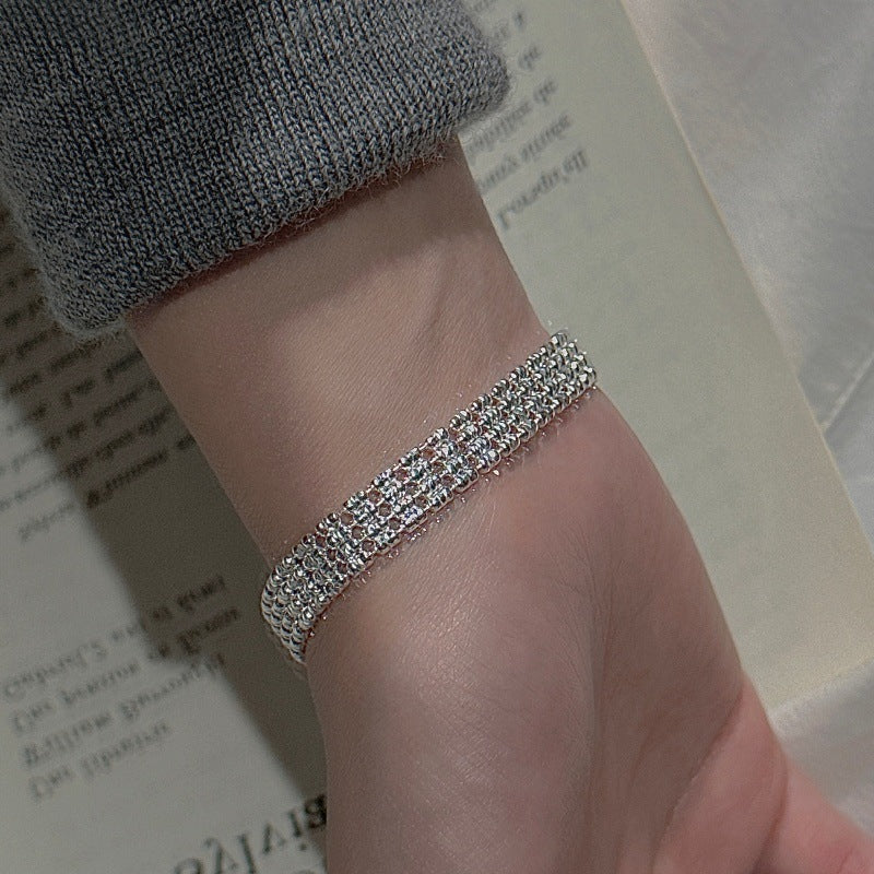 S925 Sterling Silver Multi-Layer Beaded Bracelet