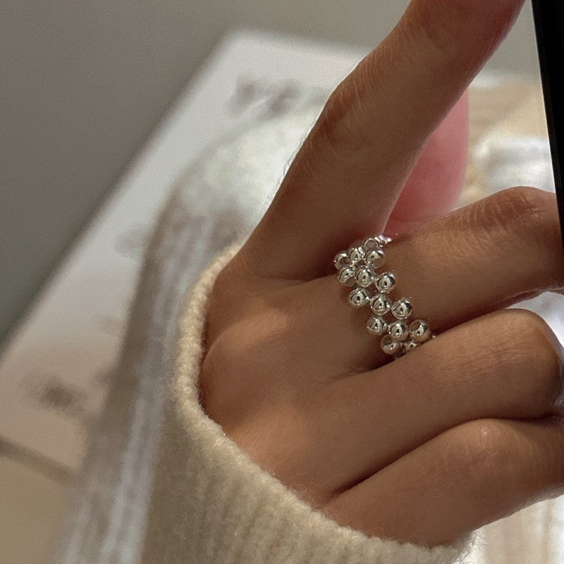 S925 Sterling Silver Woven Band Open Ring