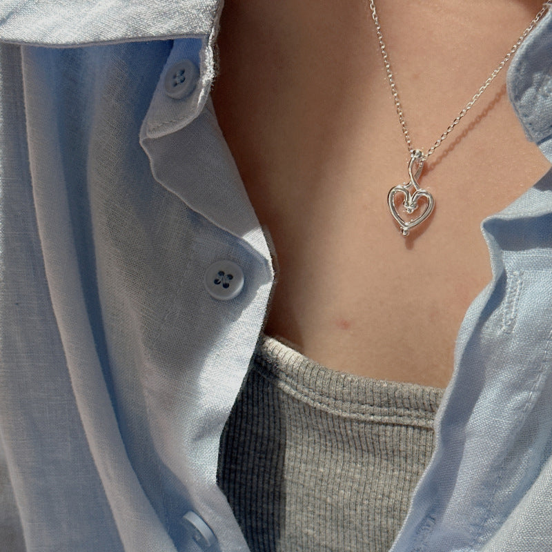 S925 Sterling Silver Heart Pendant Necklace