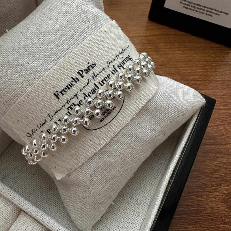S925 Sterling Silver Woven Band Open Ring