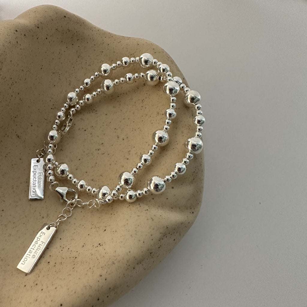S925 Sterling Silver Gradient Bead Bracelet