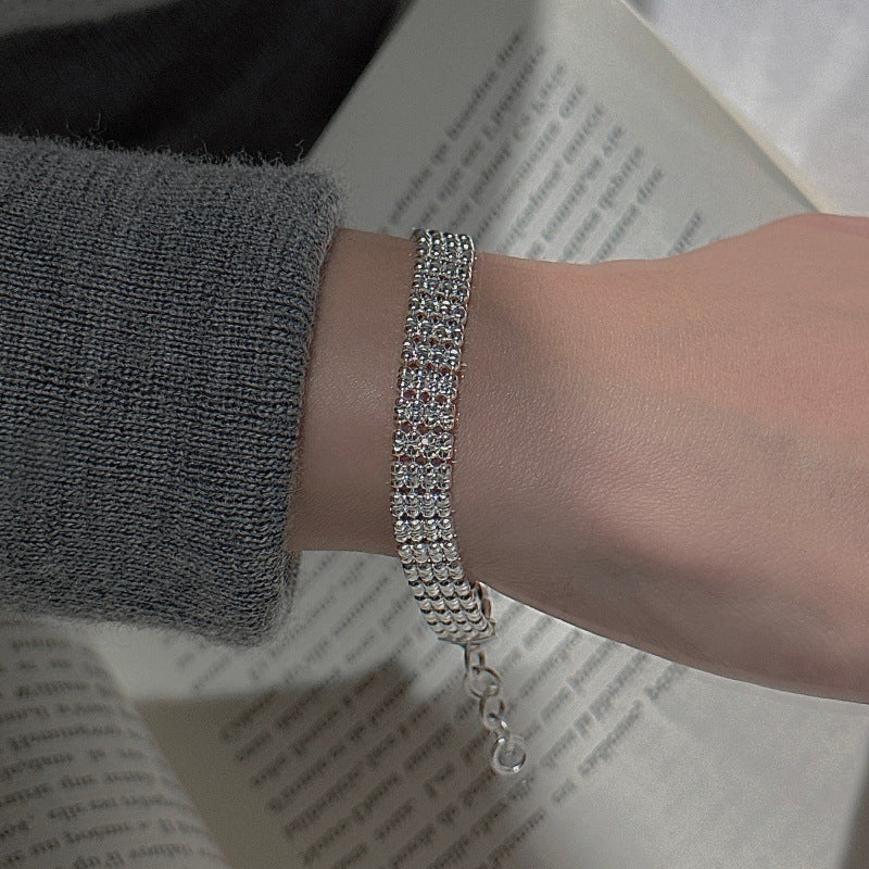 S925 Sterling Silver Multi-Layer Beaded Bracelet