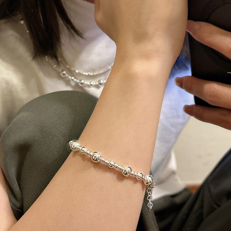 S925 Sterling Silver Gradient Bead Bracelet
