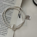 S925 Sterling Silver Letter Bead Stretch Bracelet