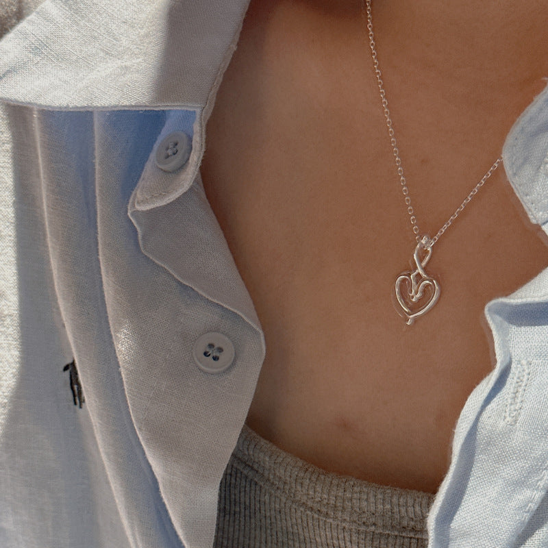 S925 Sterling Silver Heart Pendant Necklace